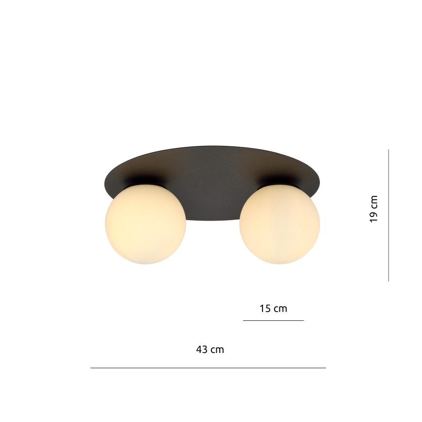 Plafonieră SOLAR 2xE14/10W/230V negru/alb