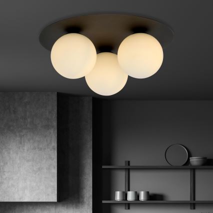 Plafonieră SOLAR 3xE14/10W/230V negru/alb