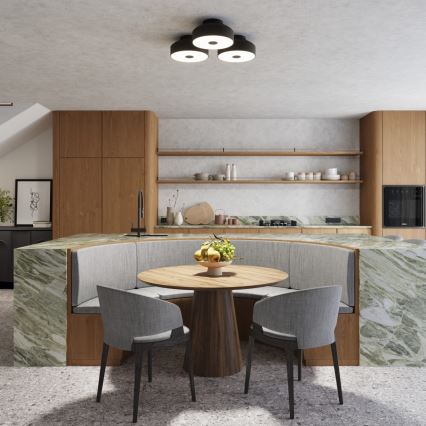 Plafonieră OMIQ 4xE27/15W/230V Ø 30 cm negru