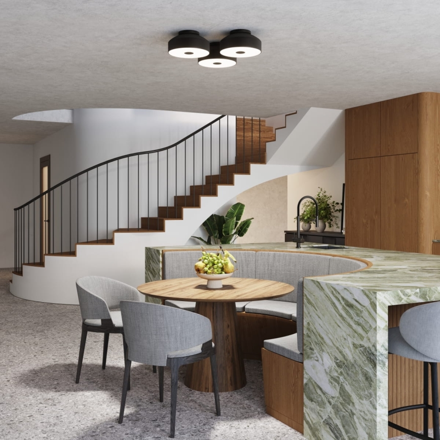 Plafonieră OMIQ 4xE27/15W/230V Ø 30 cm negru