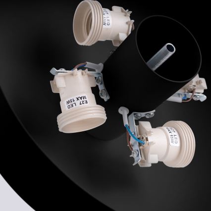 Plafonieră OMIQ 4xE27/15W/230V Ø 30 cm negru