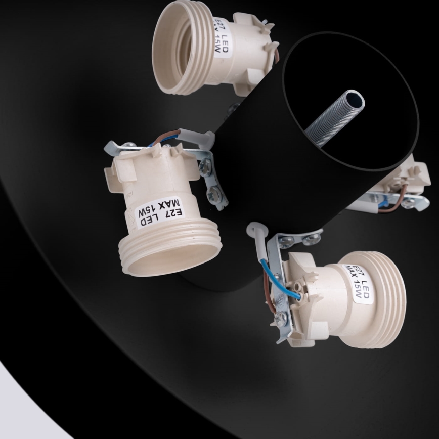 Plafonieră OMIQ 4xE27/15W/230V Ø 30 cm negru