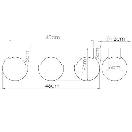Plafonieră BULBO 3xG9/8W/230V fag/alb