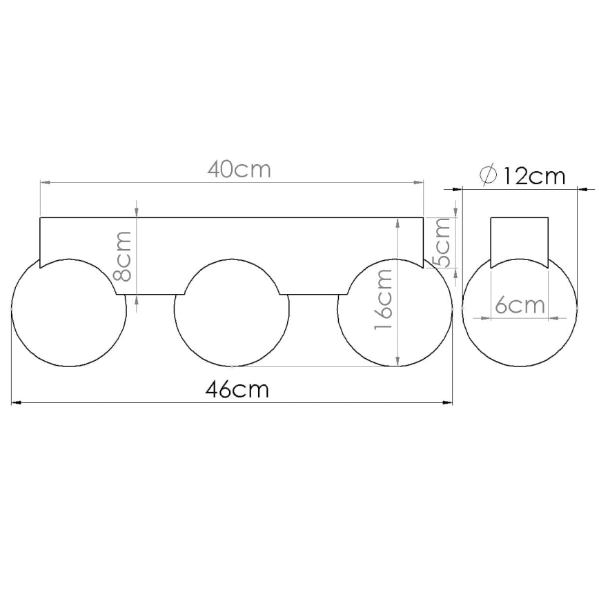 Plafonieră BULBO 3xG9/8W/230V fag/alb