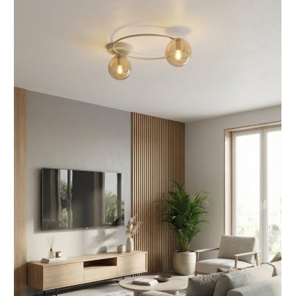 Plafonieră SOPRA 2xE14/10W/230V bej/bej fumuriu