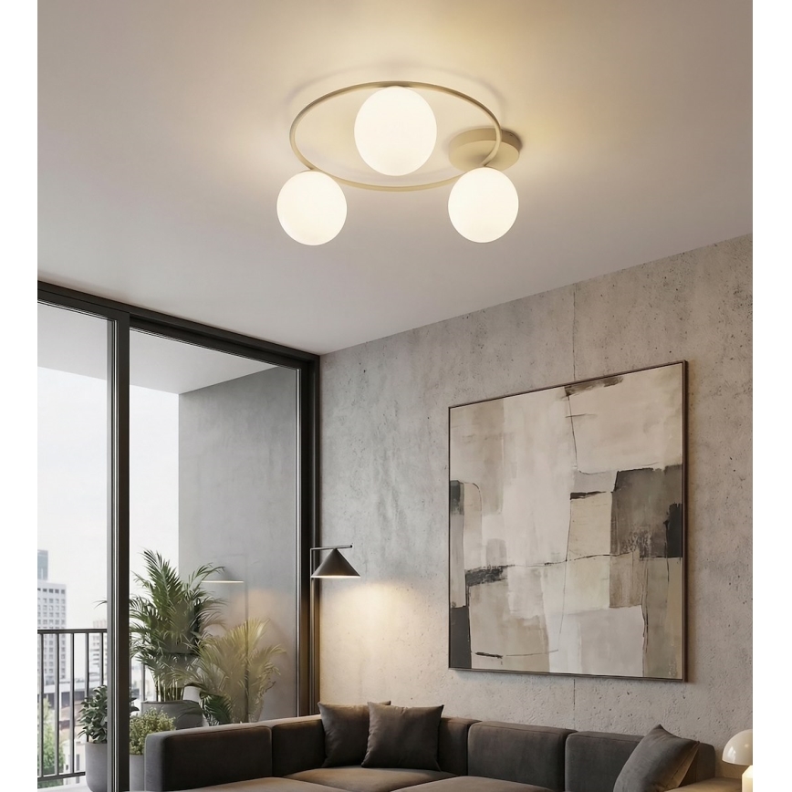 Plafonieră SOPRA 3xE14/10W/230V bej/albă