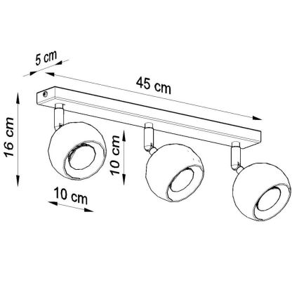 Plafonieră spot OCULARE 3xGU10/40W/230V