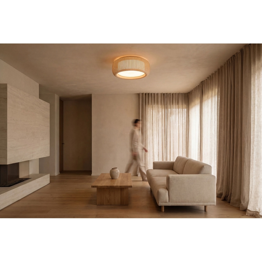 Plafonieră STRIPES, 2x E27/40W/230V, Ø55 cm, crem/alb