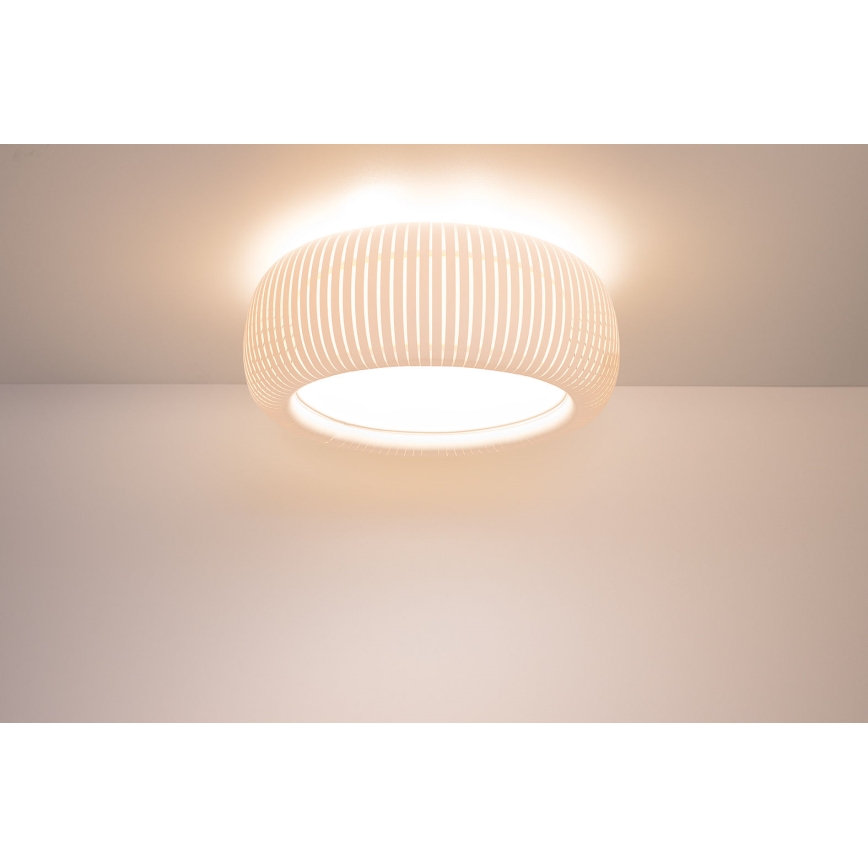 Plafonieră STRIPES 2xE27/40W/230V Ø 55 cm alb/crem