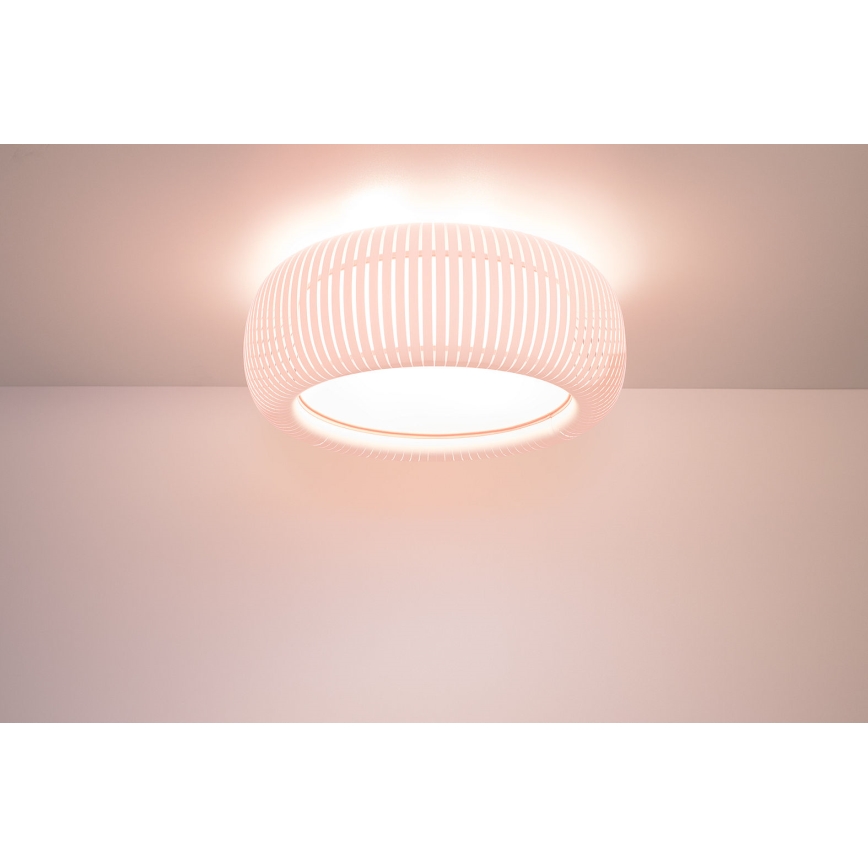 Plafonieră STRIPES, 2xE27/40W/230V, Ø 55 cm, alb/roz