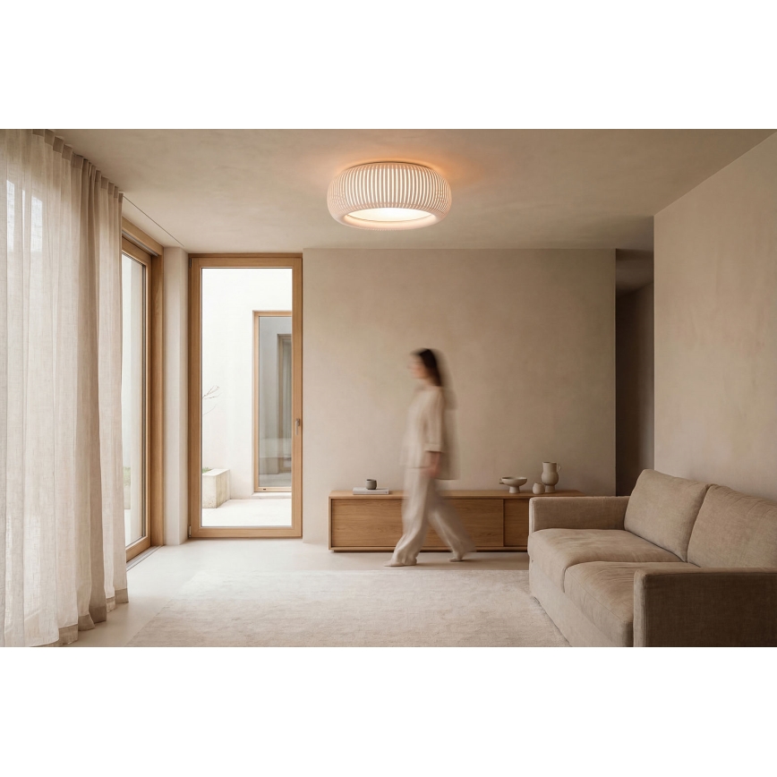 Plafonieră STRIPES, 2xE27/40W/230V, Ø 55 cm, alb/roz