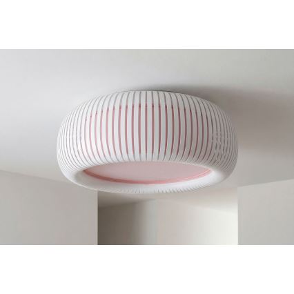 Plafonieră STRIPES, 2xE27/40W/230V, Ø 55 cm, alb/roz