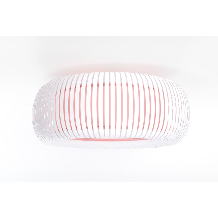 Plafonieră STRIPES, 2xE27/40W/230V, Ø 55 cm, alb/roz