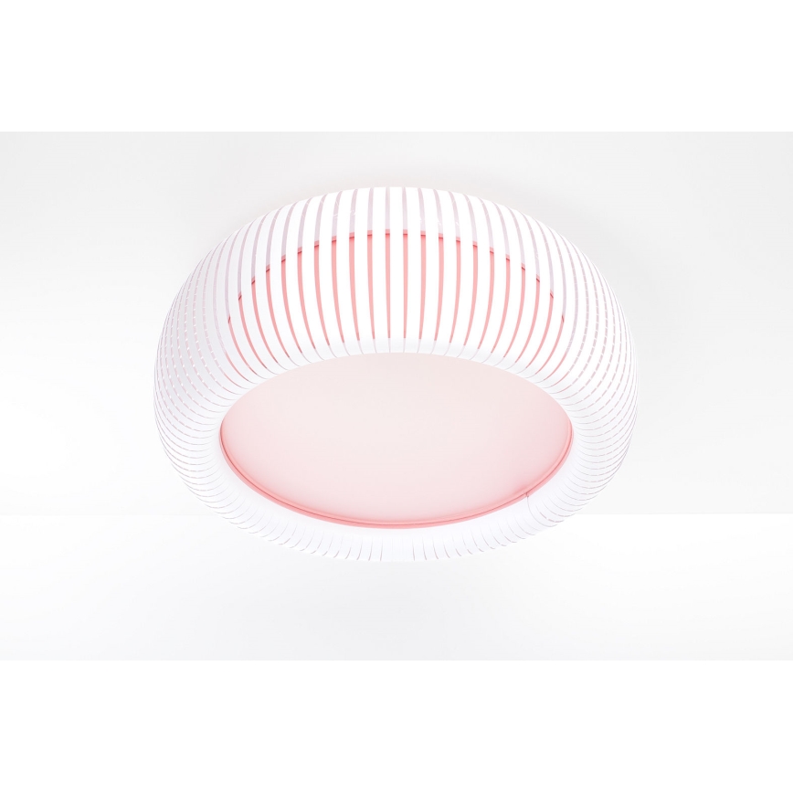Plafonieră STRIPES, 2xE27/40W/230V, Ø 55 cm, alb/roz