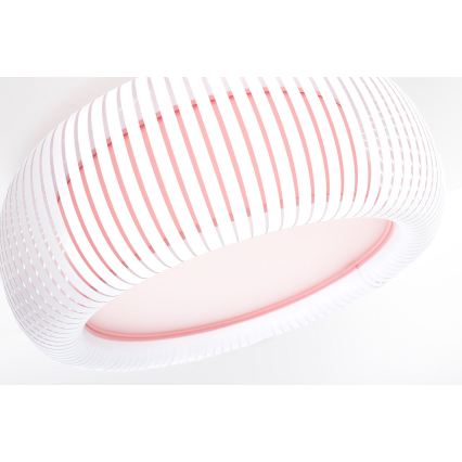 Plafonieră STRIPES, 2xE27/40W/230V, Ø 55 cm, alb/roz