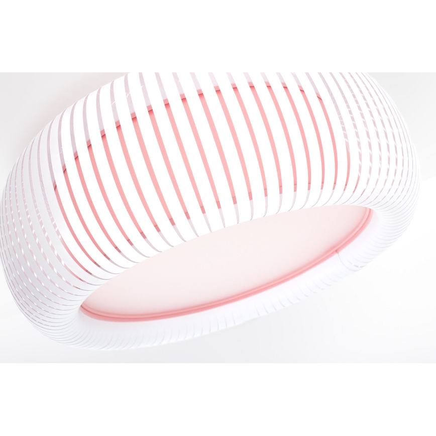 Plafonieră STRIPES, 2xE27/40W/230V, Ø 55 cm, alb/roz