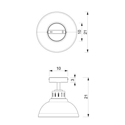 Plafonieră SVEN 1 x E27, 15 W, 230 V, Ø 21 cm, burgundiu