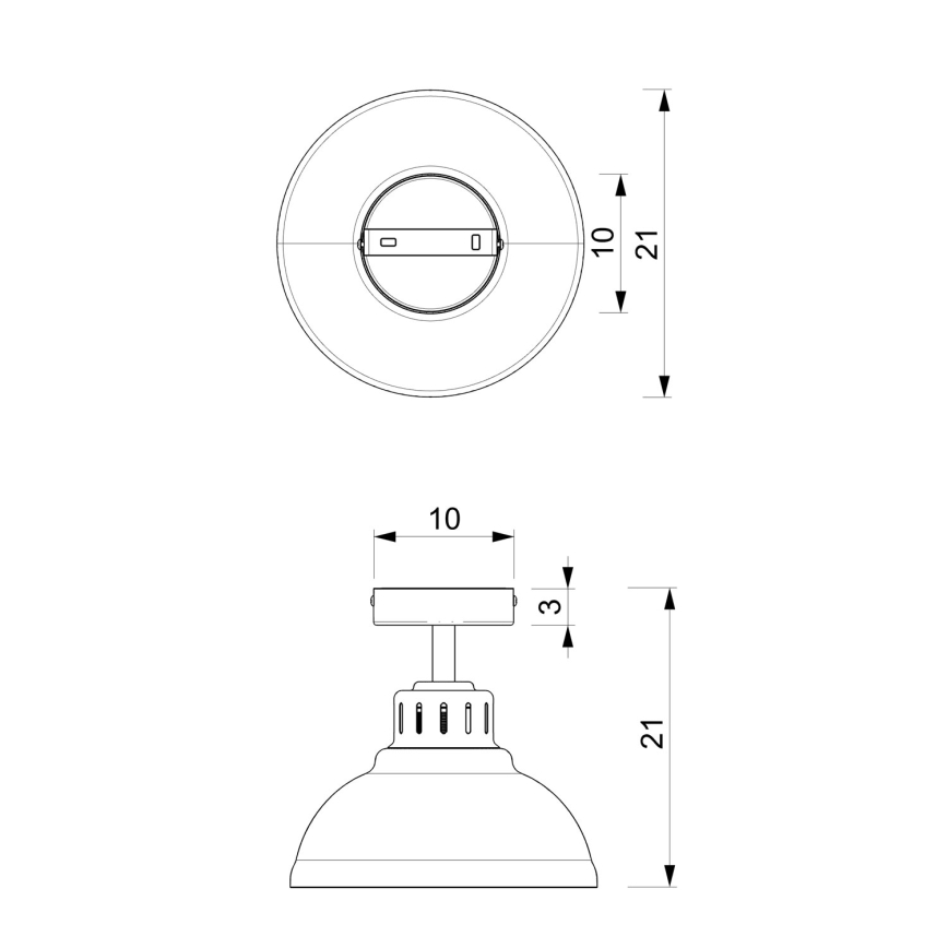 Plafonieră SVEN 1 x E27, 15 W, 230 V, Ø 21 cm, burgundiu