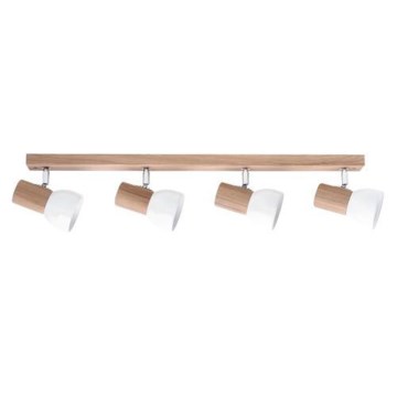 Plafonieră SVENDA cu 4 spoturi, 4xE27/60W/230V, stejar/alb
