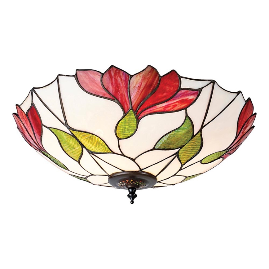 Plafonieră Tiffany BOTANICA Endon 63960, 2xE27/60W/230V, Ø 45 cm