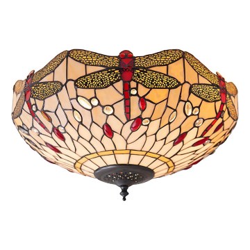 Plafonieră Tiffany DRAGONFLY Endon 70723, 2xE27/60W/230V, Ø 41 cm
