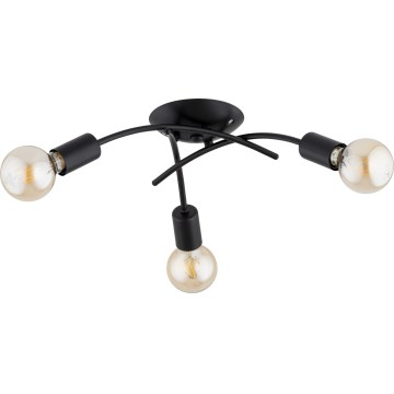 Plafonieră TORIZO 3xE27/15W/230V, neagră