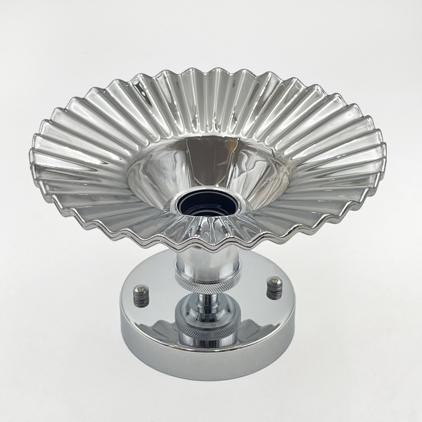 Plafonieră TRISH 1xE27/15W/230V crom lucios/negru fumuriu