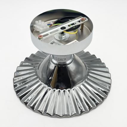 Plafonieră TRISH 1xE27/15W/230V crom lucios/negru fumuriu