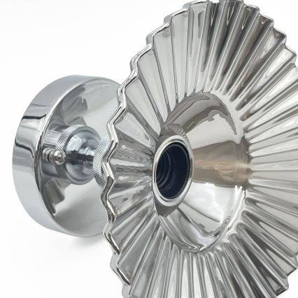 Plafonieră TRISH 1xE27/15W/230V crom lucios/negru fumuriu