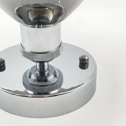 Plafonieră TRISH 1xE27/15W/230V crom lucios/negru fumuriu