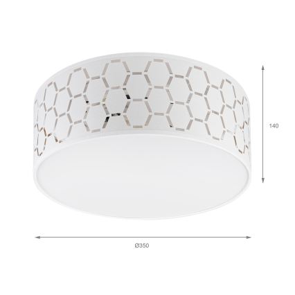 Plafonieră ULLE, 1 x E27, 15 W, 230 V, Ø 35 cm, albă