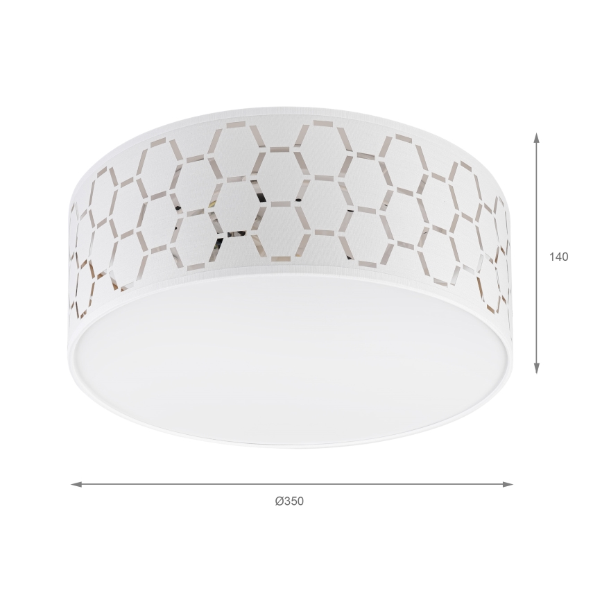 Plafonieră ULLE, 1 x E27, 15 W, 230 V, Ø 35 cm, albă