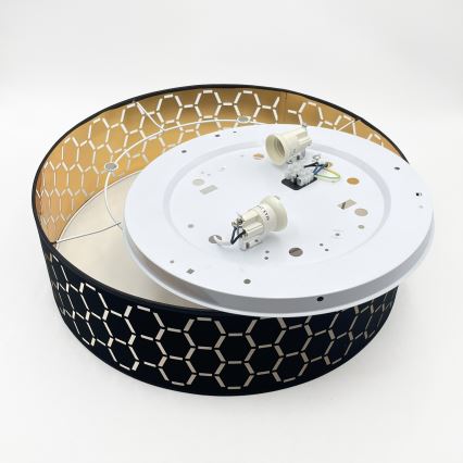 Plafonieră ULLE, 2x E27, 15W, 230V, Ø45 cm, neagră