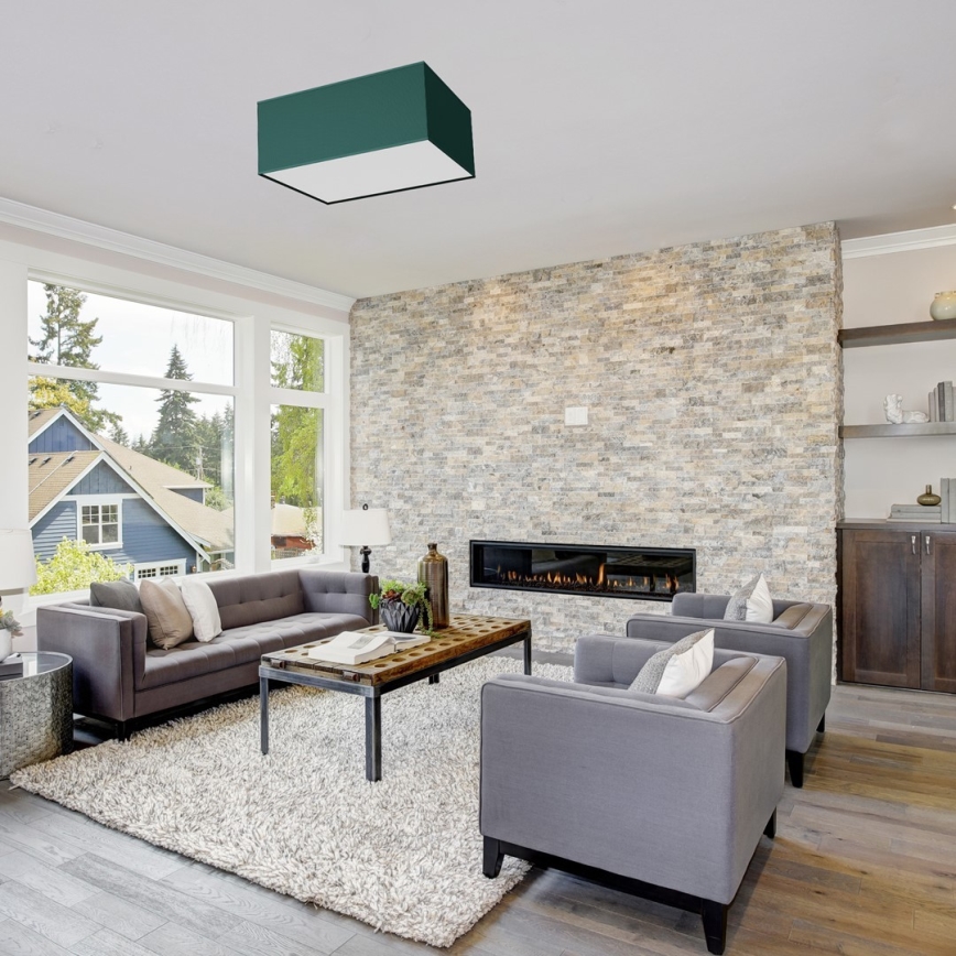 Plafonieră VERDE 2xE27/60W/230V 40x40 cm verde