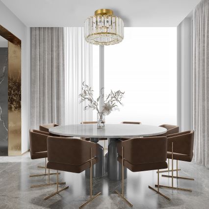 Plafonieră VETRO, 1xE27/15W/230V, Ø 24,5 cm, aurie