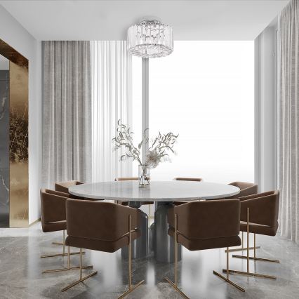 Plafonieră VETRO 1xE27/15W/230V, Ø 24,5 cm, crom mat