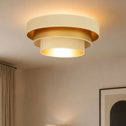 Plafonieră WENTA, 1 x E27, 60 W, 230 V, Ø 50 cm, bej/auriu