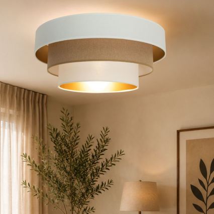 Plafonieră WENTA 1x E27/60W/230V, Ø 50 cm, alb/maro