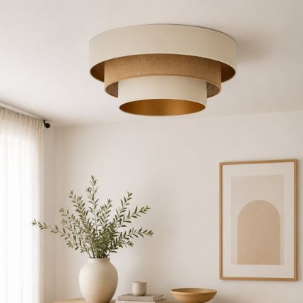 Plafonieră WENTA, 1x E27, 60W, 230V, Ø 50 cm, bej/iută