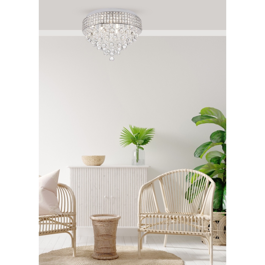 Plafonieră Zuma Line 9xG9/25W/230V d. 50 cm argintiu