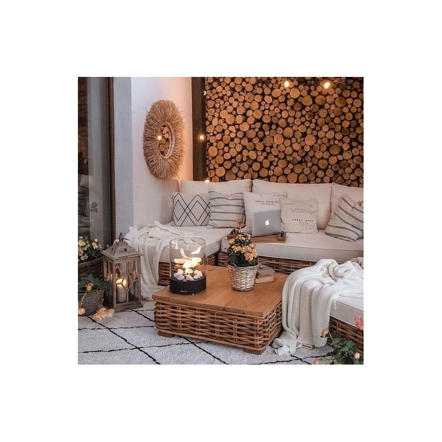Planika - Șemineu pe bioetanol 32,1 x 25,1 cm, 2,5 kW, negru