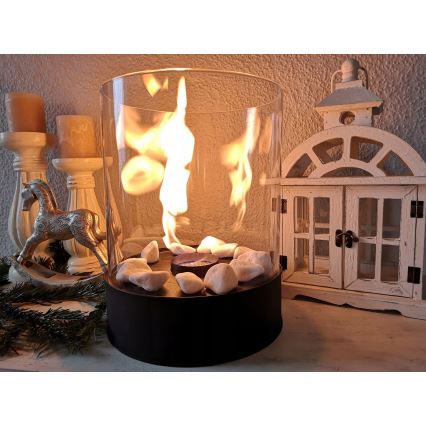 Planika - Șemineu pe bioetanol 32,1 x 25,1 cm, 2,5 kW, negru