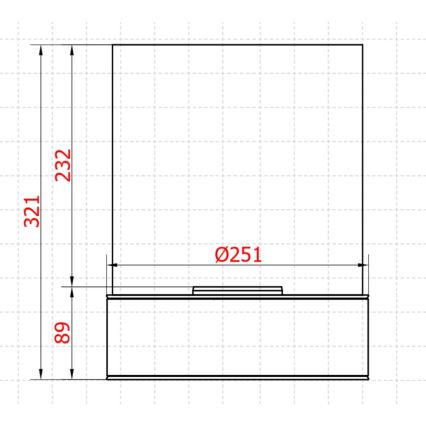 Planika - Șemineu pe bioetanol 32,1 x 25,1 cm, 2,5 kW, negru
