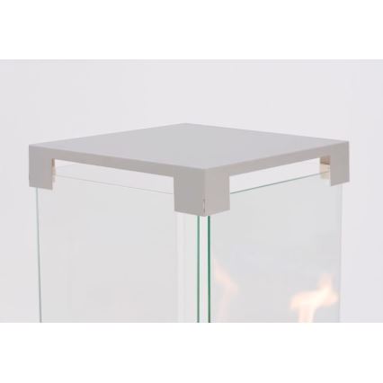 Planika - Șemineu pe gaz pentru exterior 142x36 cm 8kW 1xAAA gri + husă de protecție