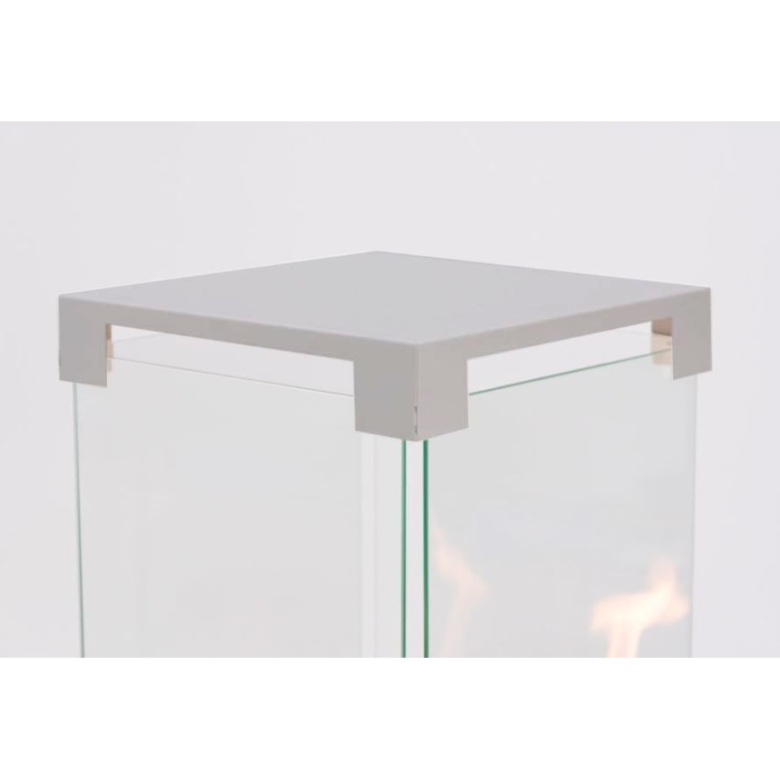 Planika - Șemineu pe gaz pentru exterior 142x36 cm 8kW 1xAAA gri + husă de protecție