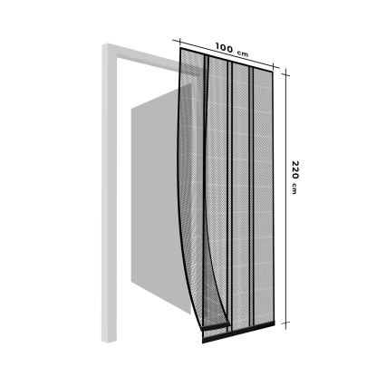 Plasă antiinsecte pentru ușă 100x220 cm neagră