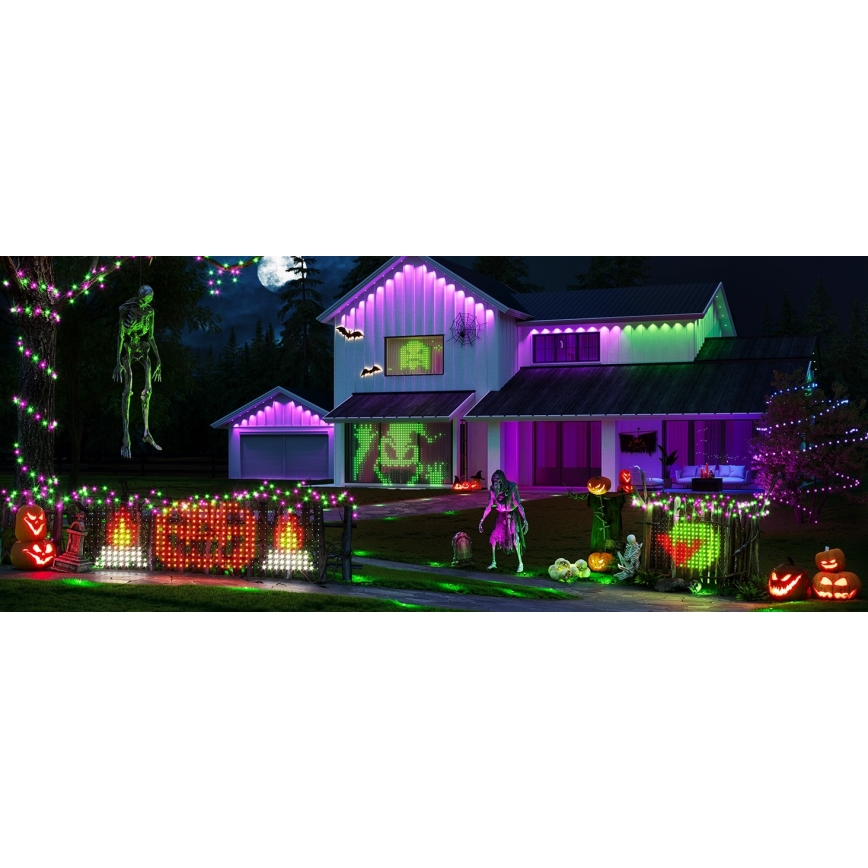 Plasă de iluminare LED RGBIC de exterior 143x85cm Wi-Fi Matter IP65