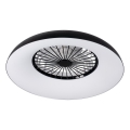 PLAVE PAN Plafonieră LED RGBW reglabilă cu ventilator, 48 W / 230 V, 3000–6500K, Ø 60 cm, neagră + telecomandă
