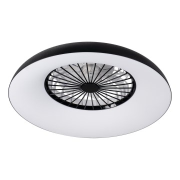 PLAVE PAN Plafonieră LED RGBW reglabilă cu ventilator, 48 W / 230 V, 3000–6500K, Ø 60 cm, neagră + telecomandă