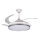 PLAVE Plafonieră LED cu ventilator, dimabilă, 36W, 230V, 3000–6500K, argintiu/alb + telecomandă